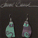 Cloisonne Drop Earrings - teal & blue - silver shiny finish 12k gold-filled or sterling silver wires